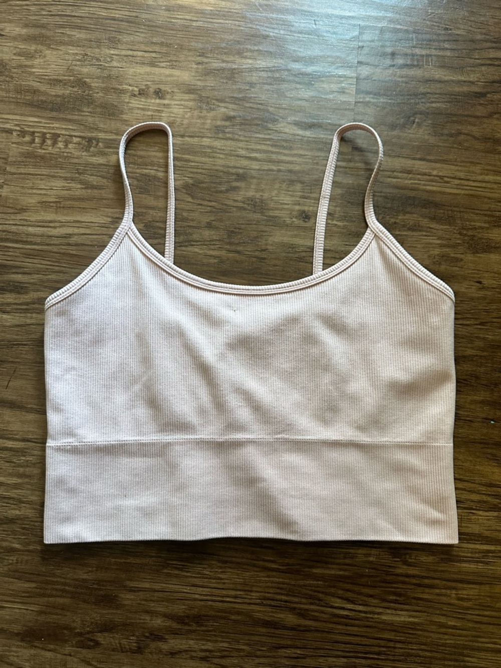 Athleta Light Pink Ribbed Cropped Tank